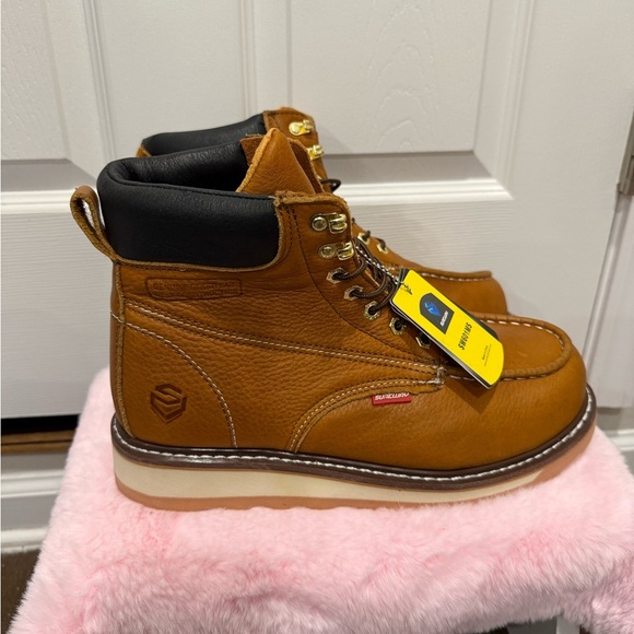 Sureway LT Brown Leather Work Lace Up Boots Oil Slip Resist SW601MS Mens 10.5 - Picture 10 of 16